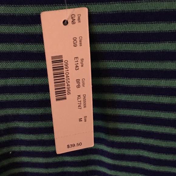 J. Crew striped Blue & Turq Long Sleeve Tee sz M - Picture 2 of 3